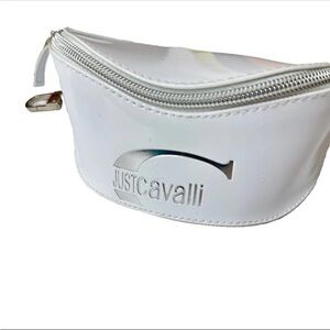 Just Cavalli White w/Silver Sunglass / Eyeglass Vinyl Zipper Case - EUC